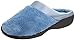 Isotoner Women's Microterry PillowStep Satin Cuff Clog Slippers, Denim, 8.5-9 B(M) US