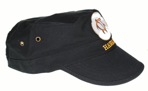 Army Style Cap Hat, Turtle Hawaii, Black
