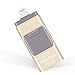 iPhone USB Flash Drive, Lightning Memory Stick Flash Drive Adapter, iOS Flash USB Drive For iPhone/iPad,Android & PC(32G Gold)