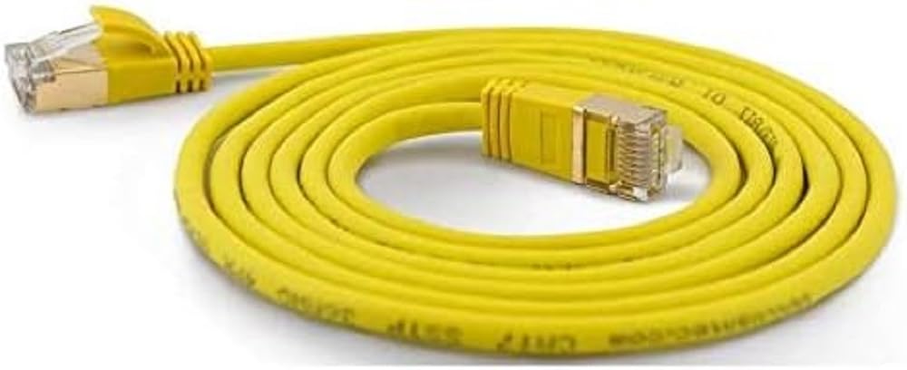 wantecWire Extra Thin Patch Cable CAT.7 Cable CAT.6 Connector SSTP Shielded Length 0.5 m Yellow