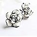 G&G Women Ladies Graceful Ear Stud Black & White Resin Rose Flower Earrings Ear Nail