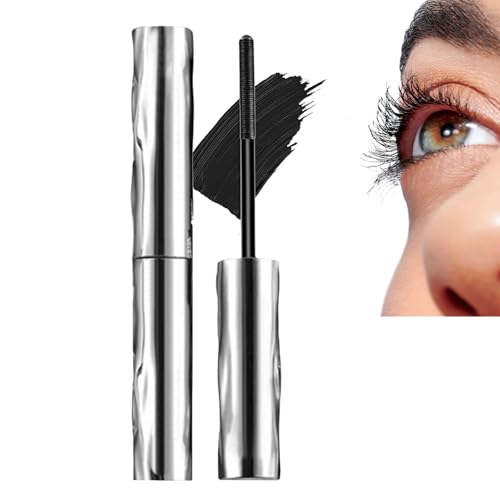 Iron Wand Mascara,Long-lasting 3D Curling Eyelash, 2025 Upgraded Waterproof Metal Wand Mascara Tubing,Smudge Proof & No Flaking (Black)