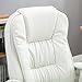 Belleze High-Back PU Leather Executive Office Ergonomic Computer Desk Chair with Padded Arms Chrome Silver, Adjustable Height & 360 Swivel - Stella (White)