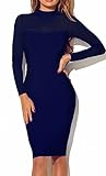 Women Slim Fit Bodycon Stretch Night Club Party Cocktail Sheer Dress Long Sleeve
