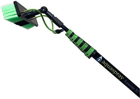 Water Fed Pole Kit for Window Cleaning or Solar Panel Washing (30 Foot Reach) - AquaSpray Superlite 30