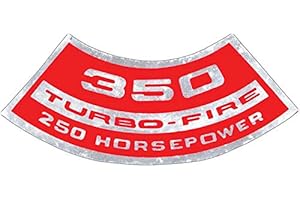 PREMIER QUALITY PRODUCTS Eckler's 40-141970 Full Size Chevy Air Cleaner Decal, Turbo-Fire, 350ci/250hp,