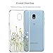 Unov Case for Galaxy J3 2018 Clear Design Slim Protective Soft TPU Bumper Embossed Pattern Cover Galaxy J3 Achieve Star Express Prime 3 V 3rd Gen (Flower Bouquet)