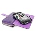 LG L70 Case - Cellularvilla Pu Leather Flip Wallet Bag Pouch Case with Credit Card Slots Pockets & Detachable Back Cover For LG Optimus L70 (MetroPCS) MS323 / Exceed II VS450 / Dual D325 (Purple 1)
