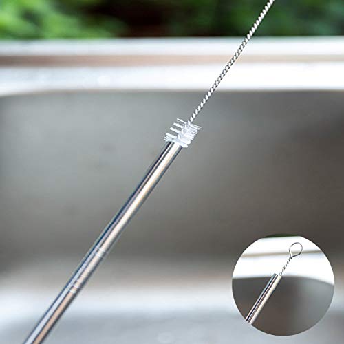 Edelstahl-Strohhalme, Metall Strohhalm Wiederverwendbar mit zwei Reinigungsbürsten, 26cm Trinkhalme Spülmaschinenfest… – Bild 5