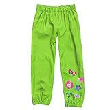 MingAo Girls Rain Pants Flower Waterproof Warm Outdoors 1-5 Years