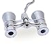 Aomekie Opera Glasses Binoculars 3X25 Theater Glasses Mini Binocular Compact with Chain for Adults Women Kids in Musical Concert（Silver）