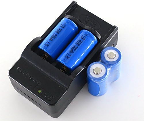 Maxfire NEW 4pcs/lot Blue 3.7V 2000mAh 16340 cr123a Li-ion Rechargeable Battery with 16340 battery charger