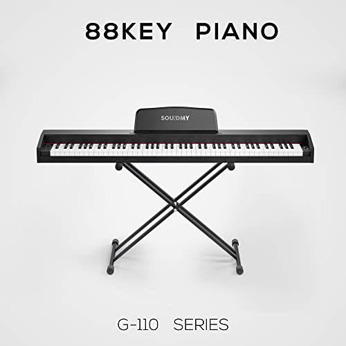 SOUIDMY G110 88 Key Digital Piano Keyboard with Grained Wood