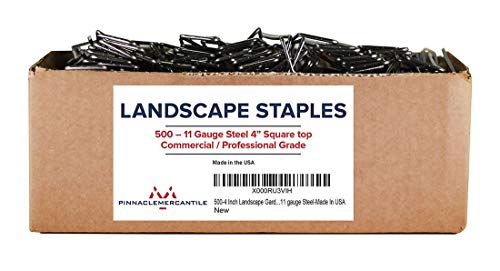 Pinnacle Mercantile 500-4 Inch Garden Landscape Fabric Anchor Staples Thick 11 Gauge Steel Made in USA