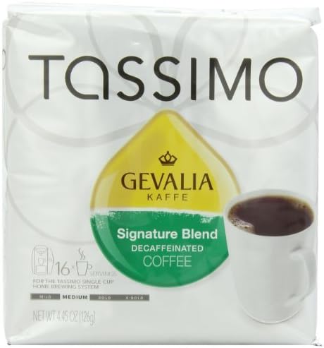 Gevalia Signature Blend Decaffeinated Coffee (Mild), 16-Count T-Discs for Tassimo Coffeemakers (Pack of 2) Home & Kitchen