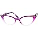 zeroUV Blue Light Blocking Vintage Cat Eye Glasses for Women UV400 Embellished with Rhinestones, 50s Rockabilly Accessories 51mm (Purple Fade)