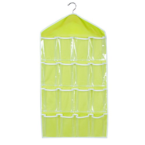 TONVER Clasificaci¨®n Bolsa de almacenamiento 16 Bolsillos Ropa interior multifunci¨®n Puerta Colgador Armario Bolsa organizadora Ahorro Espacio Organizador ordenado, 80 x 42 cm, Verde