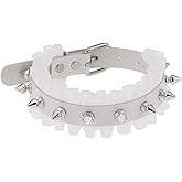 eYLun Women Goth Leather Choker, Lace Spike Rivet Punk Adjustable Collar Necklaces