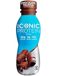 Iconic Beverages Iconic Grass Fed Protein Drink, Chocolate Truffle, 11.5 Ounce (Pack of 12)