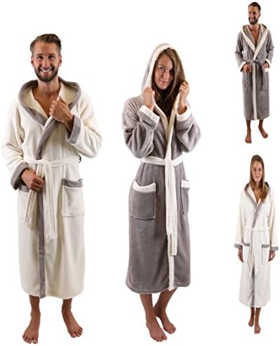 Betz Unisex Bathrobe with Hood Bath Robe Dressing Gowns Sizes: S - XXL Colors: Beige or Brown size S - beige