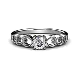 Swarovski Elements 18k White Gold Plated Heart Shape Crystal Wedding Ring for Valentine