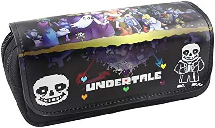 Happy Banana Pencil Case Undertale Printed Caricature Double Sign Large Pencil Case Student Pencil Bag with Zip Writing Paper Pencil Case 20 x 9 x 6.5 cm (Multi-Colour) d