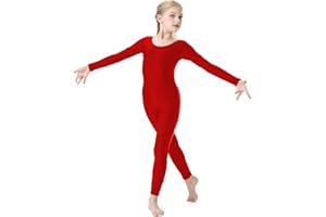 OVIGILY Girls Kids Long Sleeve Dance Unitard Bodysuits Full Body Leotard for Ballet,Gymnastics,Performance,Costumes