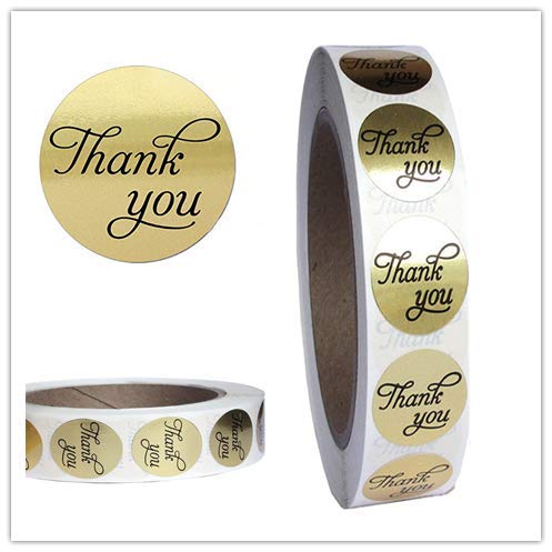 Veger Round Gold Foil Thank You Stickers Gold Label Stickers Decorative Printer Paper for DIY/Baby Shower/Wedding/Birthday/Party, Thank You for Your Purchase Stickers Gold Foil Round Labels Stickers - Thumbnail 4