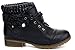 REFRESH WYNNE-01 Womens Combat Style Lace Up Ankle Bootie Black 8.0