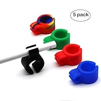 Cigarette Holder,WaterLuu Hands Free Cigarette Finger Ring Holder to Protect Your Finger Turn Yellow for Console Gamers, Musicians and Drivers,Soft Silicone Cigarette Holder for All Smokers (5pcs)