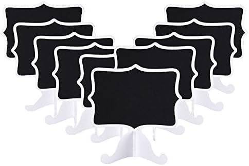 Mini Chalkboards Black Board with Stand for Home Office Wedding Decoration Message Board Signs 10pcs White Phido