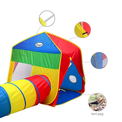Playhouse Tents Popup Play Tent with Tunnel for Kids, Girls & Boys,3