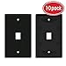 Ethernet Wall Plate, GearIT (10-Pack) 1 Port Cat6 RJ45 Wall Plate Keystone Jack, Black