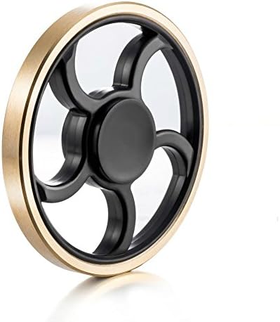 REXWAY Hand Spinner, Spins for 5 Minutes Max, 360 Anti-Anxiety EDC Fidget Spinner Toy -Perfect for ADD, ADHD, Anxiety, and Autism Adult&amp; Children (Black Brass)