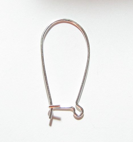 2 pcs .925 Sterling Silver Plain Ear Wire / Earwires Dangle Earring Connector / Stylish Hoop / Findings / Bright