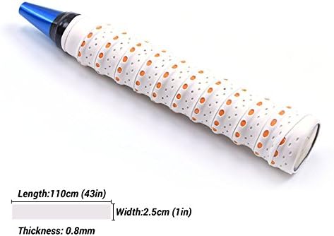 Genubi Anti-Slip Handle Grip Wrap with Bump Tape for Badminton Tennis Bicycle Bike Golf Club Baseball Bat Fishing Rod Handle Bar, Moisture Absorb White