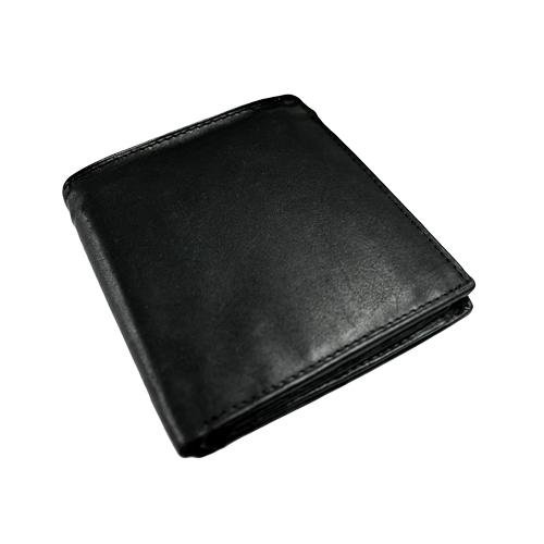 Black Leather Bifold Wallet With 16 Credit Card Slots