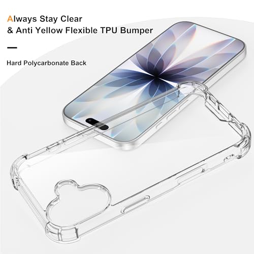ORETECH 4 in 1 Case for iPhone 17 (6.3 Inches) with [2 Tempered Glass and 1 Camera Glass] Shockproof Slim Hard PC Case with Transparent TPU Bumper
