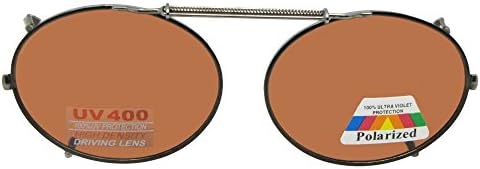 Sunglass Rage Oval Polarized Amber Clip on Sunglasses