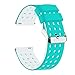 Lwsengme Silicone Quick Release - Choose Color & Width (18mm, 20mm,22mm) - Soft Rubber Watch Bands (Teal/White, 20mm)