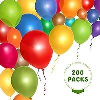 12 Inches 200PCS Assorted Color Party Balloons with Balloons String for Wedding Party Baby Shower Hen Party Anniversary Decorations