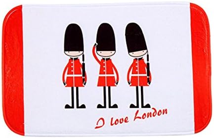 Memory Foam Rug Non Slip Bedroom Carpet Door Bathroom Rug Antiskid Decor Doormat (Red London Honor Guard, 40cm✕60cm/15.7✕23.6“)