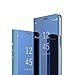 ISADENSER Huawei Mate 20 Pro Case Cover Luxury Design View Flip Plating Mirror Makeup Glitter Slim Wallet Shockproof Full Body Protective Case Cover for Huawei Mate 20 Pro Mirror Blue