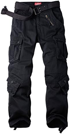 AUSZOSLT Women's Casual Loose Fit with 8 Pockets Cargo Pants Plus Size Camouflage Work Pants