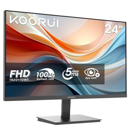 KOORUI Monitor 24 Zoll, FHD 100Hz Eye Care Bildschirm E2412F