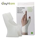 DayNcare Silicone Wrist Support Brace Premium Gel Sleeve | White Set of 2 for Right Left Hand | Relieve Wrist and Thumb Pain Including Arthritis, Rheumatism, Carpal Tunnel, Tenosynovitis & More