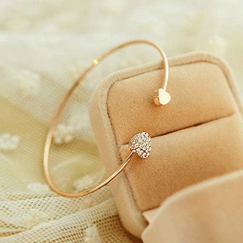 Women Crystal Bangle Cuff Bracelet Wedding Proposal Jewelry