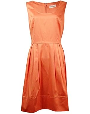 Calvin Klein Womens Pleated Solid Casual Dress