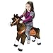PonyCycle Official Riding Horse Toy No Battery No Electricity Mechanical Pony Chocolate Brown with White Hoof Giddy up Pony Plush Walking Animal for Age 4-9 Years Medium Size - N4152