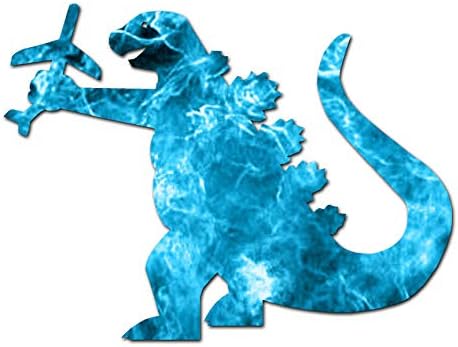 godzilla toy with blue fire